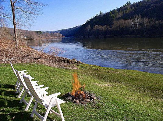 River Chairs on fire | Roebling Inn